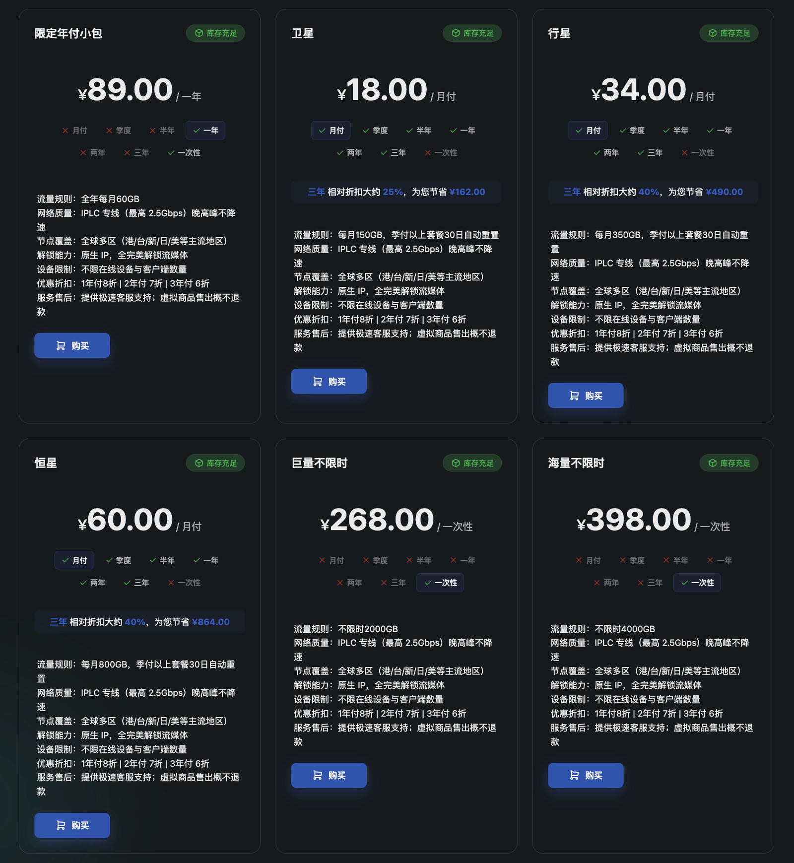 寰宇云机场深度测评:优惠后15块月付的IPLC专线机场,到底怎么样? 2 寰宇云官方套餐价格表